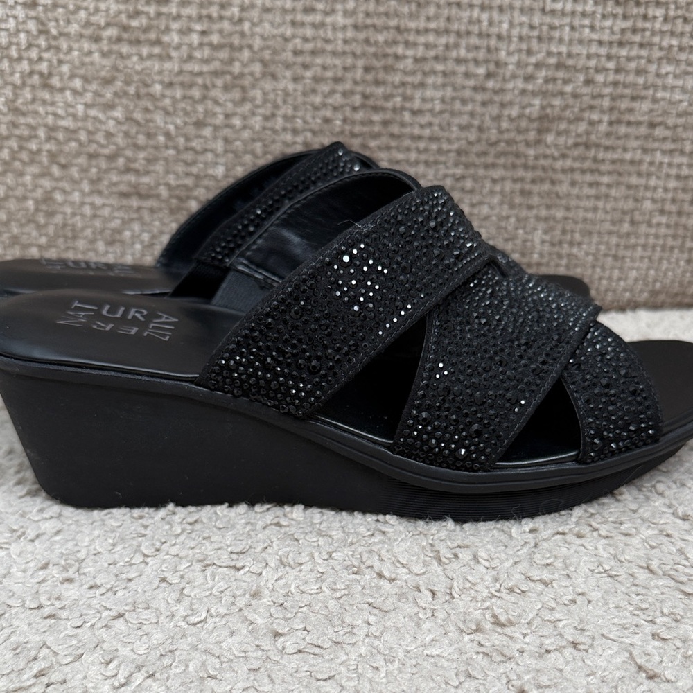 Naturalizer Black Sparkle Sandals - Picture 5 of 5